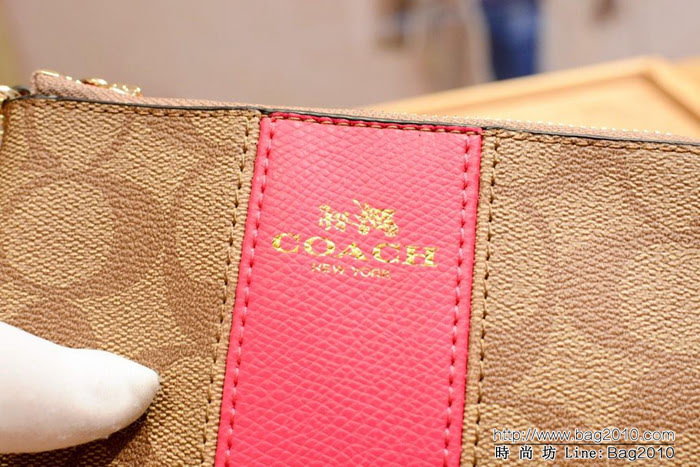 COACH蔻馳 原單級別 COACH 短款零錢包 拉鏈手包 簡單時尚 頭層牛皮 64233  Chz1288
